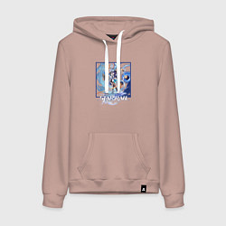 Толстовка-худи хлопковая женская Пела, цвет: пыльно-розовый