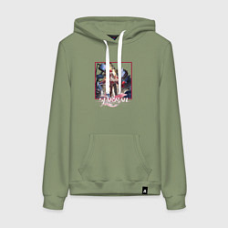 Толстовка-худи хлопковая женская Лука, цвет: авокадо