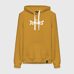 Толстовка-худи хлопковая женская Marvel rivals logo, цвет: горчичный