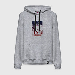 Толстовка-худи хлопковая женская Улыбчивая девушка, цвет: меланж