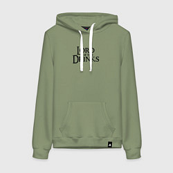 Толстовка-худи хлопковая женская Lord of the drinks logo, цвет: авокадо