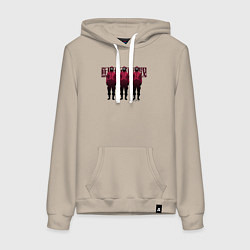 Толстовка-худи хлопковая женская Три солдата, цвет: миндальный