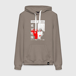 Толстовка-худи хлопковая женская Токийский Гуль 1000-7, цвет: утренний латте