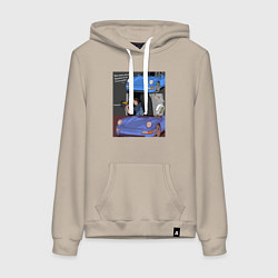 Толстовка-худи хлопковая женская Акира Накаи, цвет: миндальный