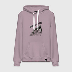 Толстовка-худи хлопковая женская Бурый в гневе рарар-ра, цвет: сиреневый