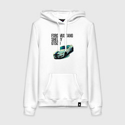 Толстовка-худи хлопковая женская Ford gt500, цвет: белый