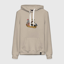 Толстовка-худи хлопковая женская Песни из гроба, цвет: миндальный