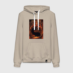 Толстовка-худи хлопковая женская Mortal kombat trilogy, цвет: миндальный
