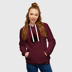 Толстовка-худи хлопковая женская Teriffier постер, цвет: меланж-бордовый — фото 2