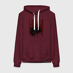 Толстовка-худи хлопковая женская Teriffier постер, цвет: меланж-бордовый