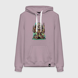 Толстовка-худи хлопковая женская Хищник, цвет: сиреневый