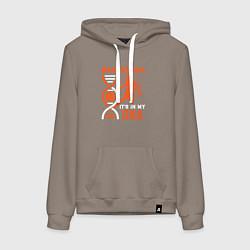 Толстовка-худи хлопковая женская Баскетбол у меня в днк, цвет: утренний латте