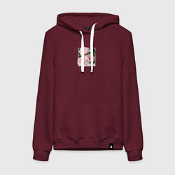 Толстовка-худи хлопковая женская Spring dream, цвет: меланж-бордовый