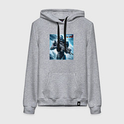Толстовка-худи хлопковая женская Mass Effect - N7 ai art, цвет: меланж