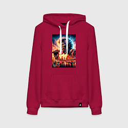 Толстовка-худи хлопковая женская Mick Jagger - legend, цвет: маджента