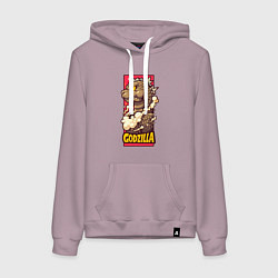 Толстовка-худи хлопковая женская Pink godzilla, цвет: сиреневый