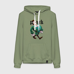 Толстовка-худи хлопковая женская Остров сокровищ - Ливси идет под фонк, цвет: авокадо