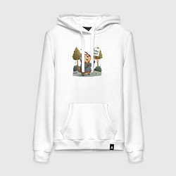 Толстовка-худи хлопковая женская Будь бобр, цвет: белый