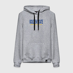 Толстовка-худи хлопковая женская Golden State basketball, цвет: меланж