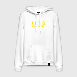 Толстовка-худи хлопковая женская Девяностые навсегда, цвет: белый