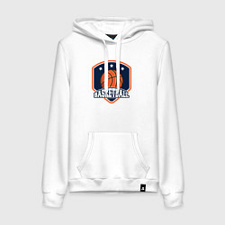 Толстовка-худи хлопковая женская Stars basketball, цвет: белый