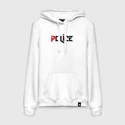 Толстовка-худи хлопковая женская Police, цвет: белый