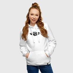 Толстовка-худи хлопковая женская Кабриолет, цвет: белый — фото 2