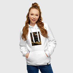 Толстовка-худи хлопковая женская Римское багги, цвет: белый — фото 2