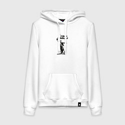 Толстовка-худи хлопковая женская Родина мать победа, цвет: белый