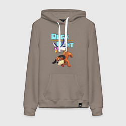 Толстовка-худи хлопковая женская Duck hunt - duck n dog, цвет: утренний латте