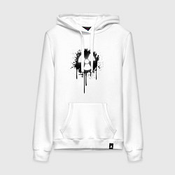 Толстовка-худи хлопковая женская Radiation sign black n white, цвет: белый