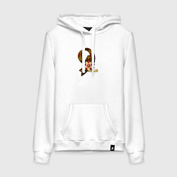 Толстовка-худи хлопковая женская Победа 9 мая орден, цвет: белый