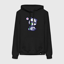 Толстовка-худи хлопковая женская Lovely panda, цвет: черный