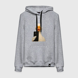 Толстовка-худи хлопковая женская Дакфейс, цвет: меланж