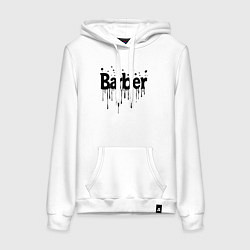 Толстовка-худи хлопковая женская Барберский стиль, цвет: белый