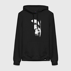 Толстовка-худи хлопковая женская Один из 300 спартанцев, цвет: черный