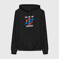 Толстовка-худи хлопковая женская Thundering forward, цвет: черный