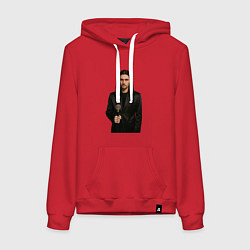 Толстовка-худи хлопковая женская Bones с тростью, цвет: красный