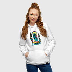 Толстовка-худи хлопковая женская Sky jogger, цвет: белый — фото 2