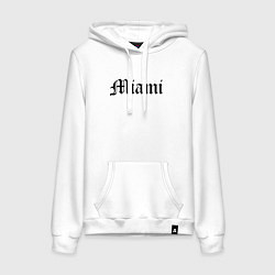 Толстовка-худи хлопковая женская Miami - USA, цвет: белый