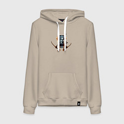 Толстовка-худи хлопковая женская Капучино Ассассино, цвет: миндальный