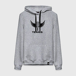 Толстовка-худи хлопковая женская Теннисные крылья, цвет: меланж