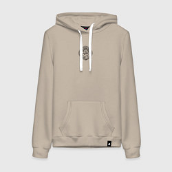 Толстовка-худи хлопковая женская Если ангел твой за твоим плечом то гром и молния т, цвет: миндальный