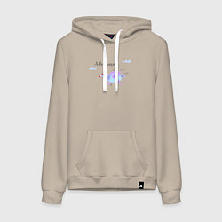 Толстовка-худи хлопковая женская Бегущая курица, я все успею, цвет: миндальный