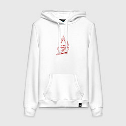 Толстовка-худи хлопковая женская Fire Walk With Me, цвет: белый