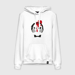 Толстовка-худи хлопковая женская Saw blood, цвет: белый