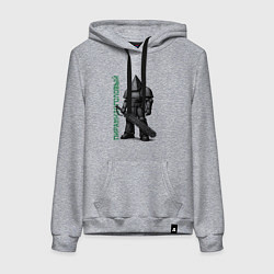 Толстовка-худи хлопковая женская Пирамидоголовый с цепным мечом, цвет: меланж