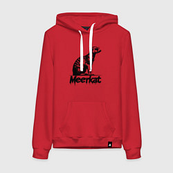 Толстовка-худи хлопковая женская Сурикат в стиле гроаффити, цвет: красный