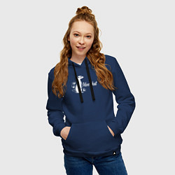 Толстовка-худи хлопковая женская Сурикат среди цветов, цвет: тёмно-синий — фото 2