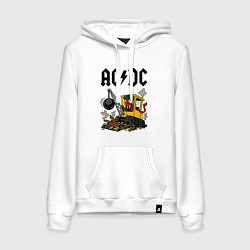 Толстовка-худи хлопковая женская ACDC Ballbreaker World Tour, цвет: белый